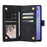 For Samsung Galaxy A37 5G Case Zipper Wallet Multiple Card Slots Leather Phone Cover with Wrist Strap - Black - 2