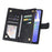 For Samsung Galaxy A37 5G Case Zipper Wallet Multiple Card Slots Leather Phone Cover with Wrist Strap - Black - 5