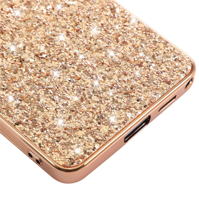 For Samsung Galaxy S26 Ultra Case Electroplating TPU + PC Sparkling Glitter Phone Back Cover - Rose Gold - 4