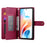 For Realme C85 5G Leather Case Zipper Pocket Wallet Phone Cover with Straps - Red - 2