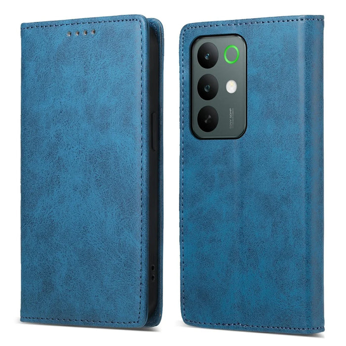For Realme C85 5G Wallet Case RFID Blocking PU Leather Phone Cover - Blue - 1