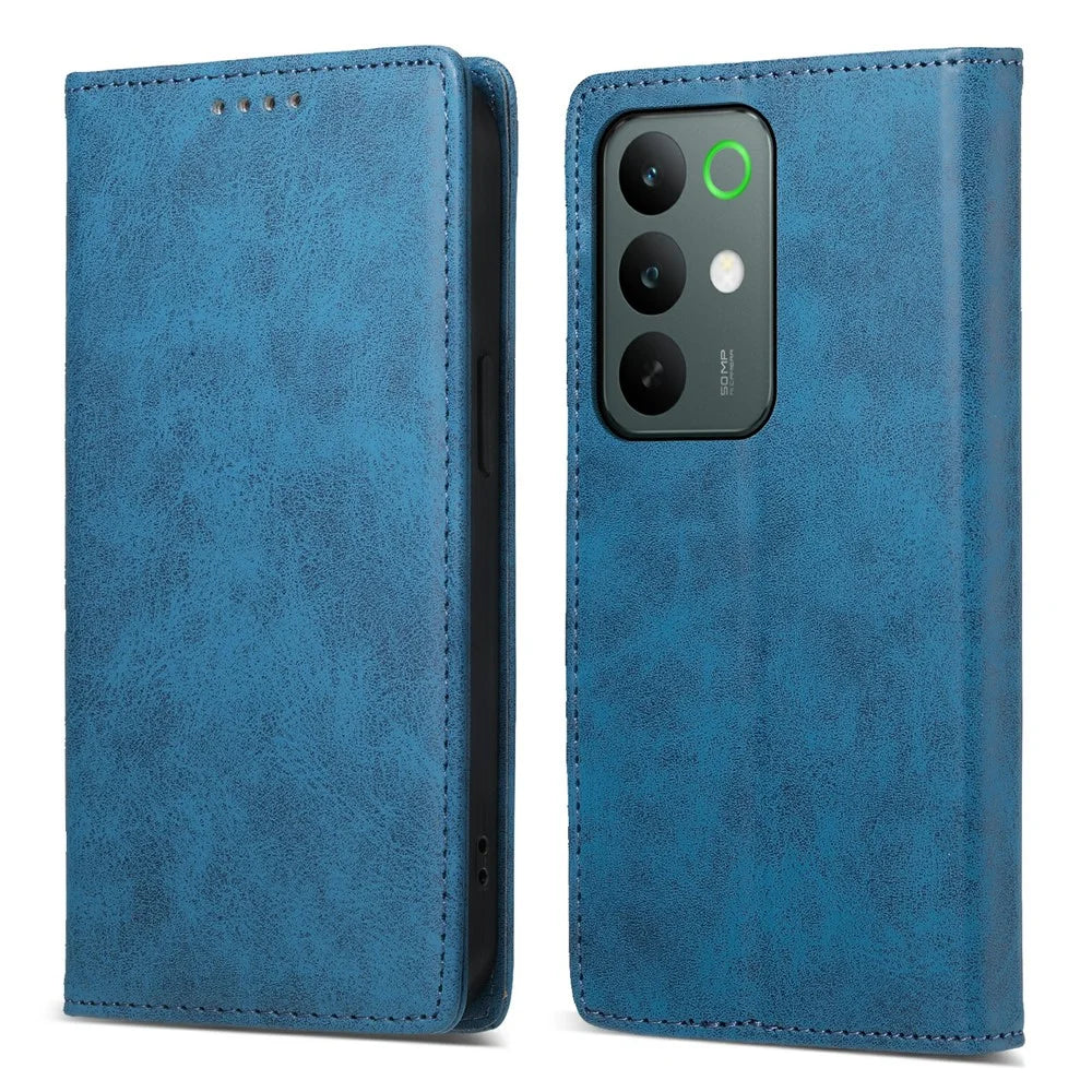 For Realme C85 Pro 4G Wallet Case RFID Blocking PU Leather Phone Cover - Blue - 1