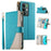 For Realme C85 Pro 4G Case Zipper Wallet Color Splicing Leather Flip Phone Cover with Straps - Lake Blue - 1