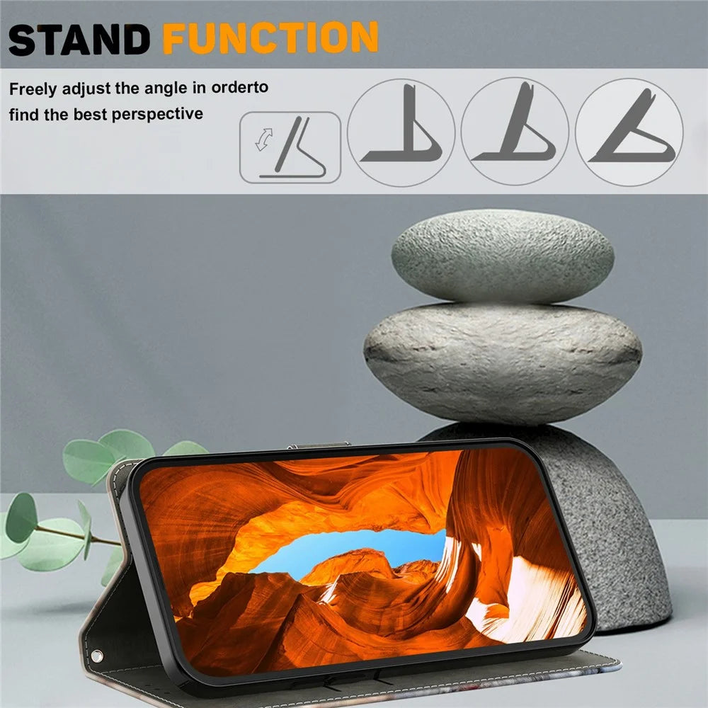 For Samsung Galaxy A26 5G Wallet Case Foldable Stand Pattern Printing Leather Flip Phone Cover - Colorful Brick Pattern - 4