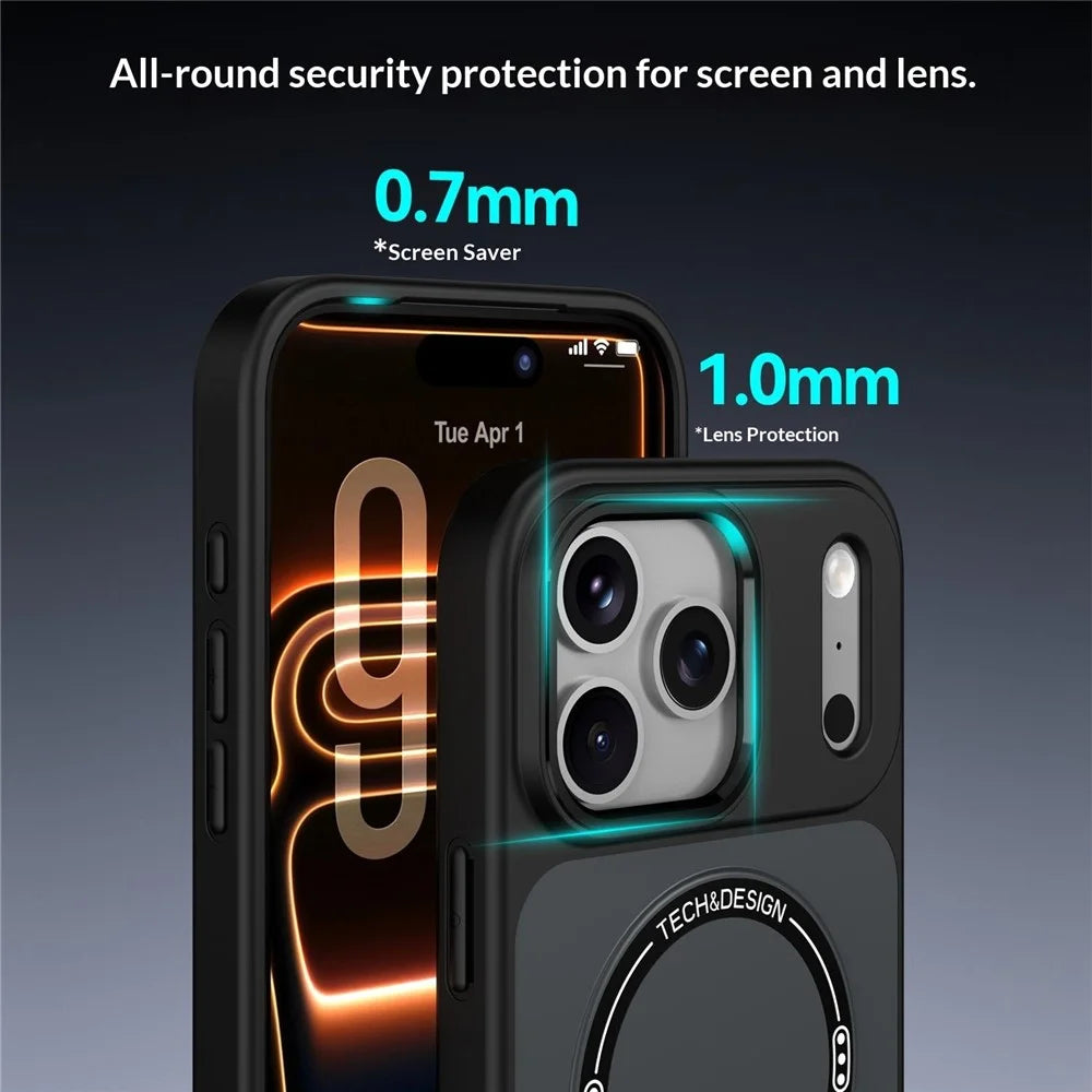 For iPhone 18 Pro Max / 17 Pro Max Case Compatible with MagSafe Foldable Kickstand Shockproof TPU + PC Phone Back Cover - Orange - 7