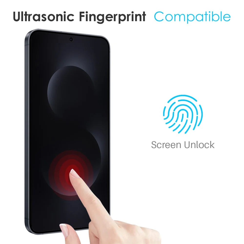 NORTHJO For Samsung Galaxy S26 Case Soft TPU Clear Phone Cover with Tempered Glass Screen Protector (Support Fingerprint Unlock) - Transparent - 4