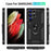 For Samsung Galaxy S23 Ultra Military Grade Case Ring Kickstand Design PC + TPU Hybrid Shell Back Cover - Black - 7