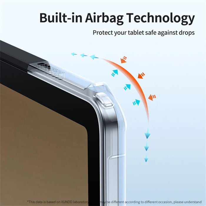 XUNDD Tablet Case For Samsung	Galaxy Tab A11  /  A9 Leather Kickstand TPU + PC Airbag Protection Tablet Cover - Black - 3