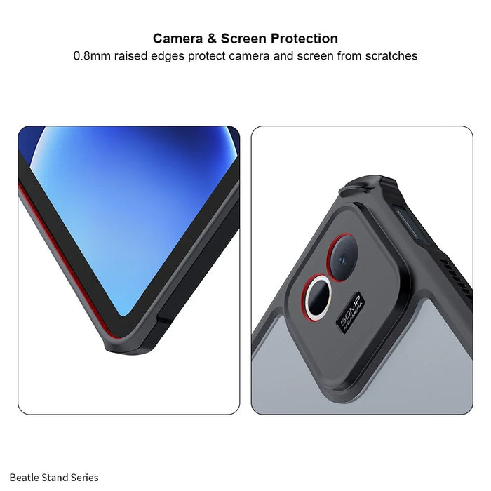 XUNDD Tablet Case For Samsung	Galaxy Tab A11  /  A9 Leather Kickstand TPU + PC Airbag Protection Tablet Cover - Black - 4
