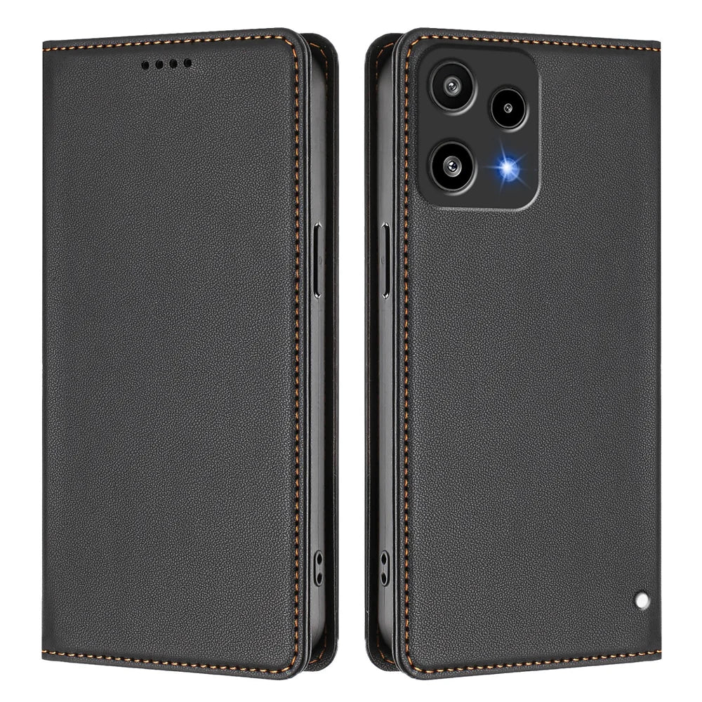 For Nothing Phone (3a) Lite 5G Leather Wallet Case Magnetic Closure RFID Blocking Phone Cover - Black - 1