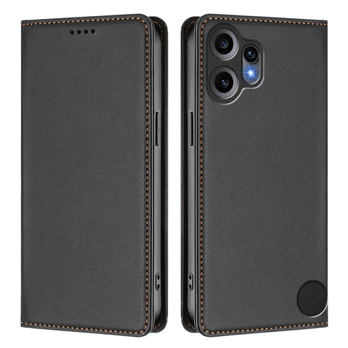 For Nothing CMF Phone 2 Pro Leather Wallet Case Magnetic Closure RFID Blocking Phone Cover - Black - 1