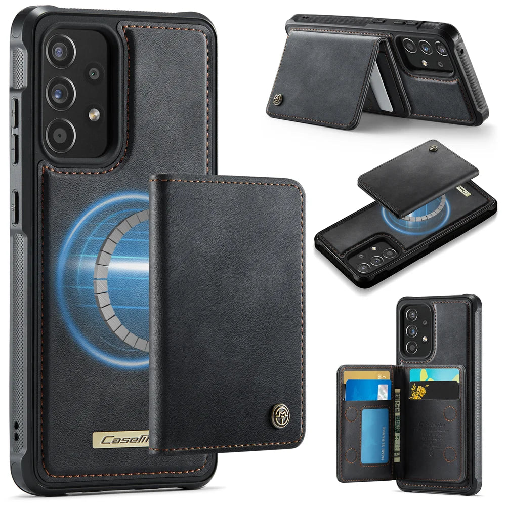 CASEME For Samsung Galaxy A52s 5G / Galaxy A52 5G Magnetic Case  ME80 Series Leather PC TPU Phone Cover with Detachable Wallet - Black - 1