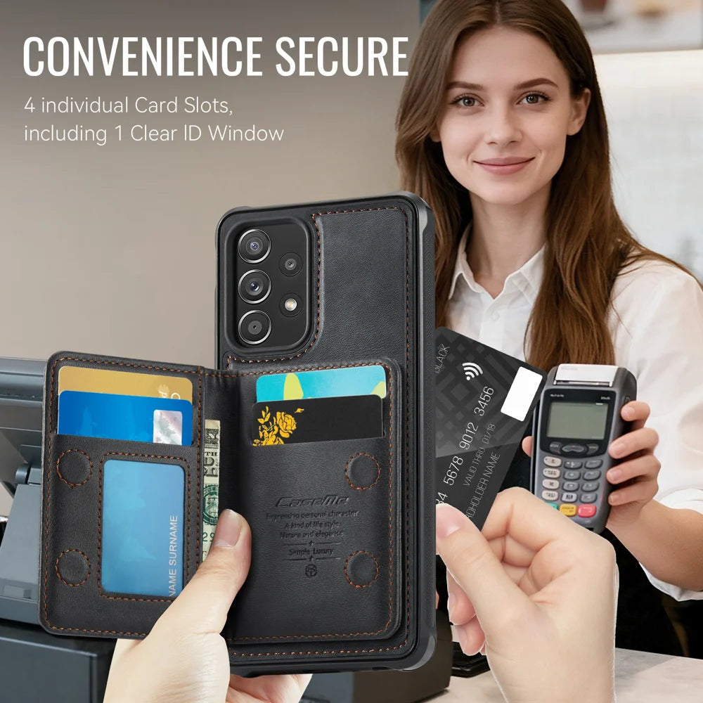 CASEME For Samsung Galaxy A52s 5G / Galaxy A52 5G Magnetic Case  ME80 Series Leather PC TPU Phone Cover with Detachable Wallet - Black - 4
