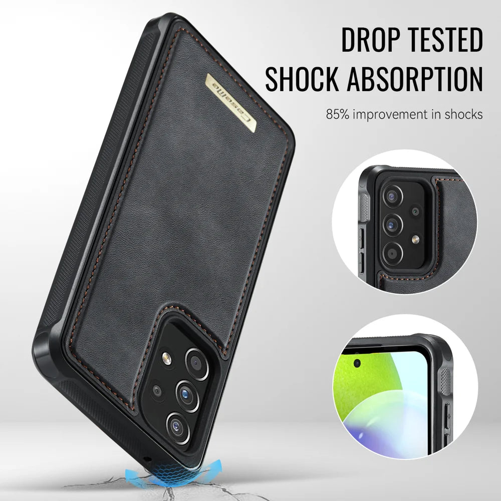 CASEME For Samsung Galaxy A52s 5G / Galaxy A52 5G Magnetic Case  ME80 Series Leather PC TPU Phone Cover with Detachable Wallet - Black - 7