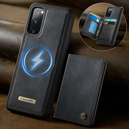 CASEME For Samsung Galaxy S20 FE Magnetic Case  ME80 Series Leather PC TPU Phone Cover with Detachable Wallet - Black - 2