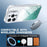 For iPhone 13 Pro Magnetic Case Gradient Glitter Shockproof TPU PC Phone Cover Compatible with MagSafe - Lake Green - 3