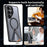 For Samsung Galaxy S26 Ultra Magnetic Case Kickstand Grid Texture TPU PC Phone Back Cover - Black - 6