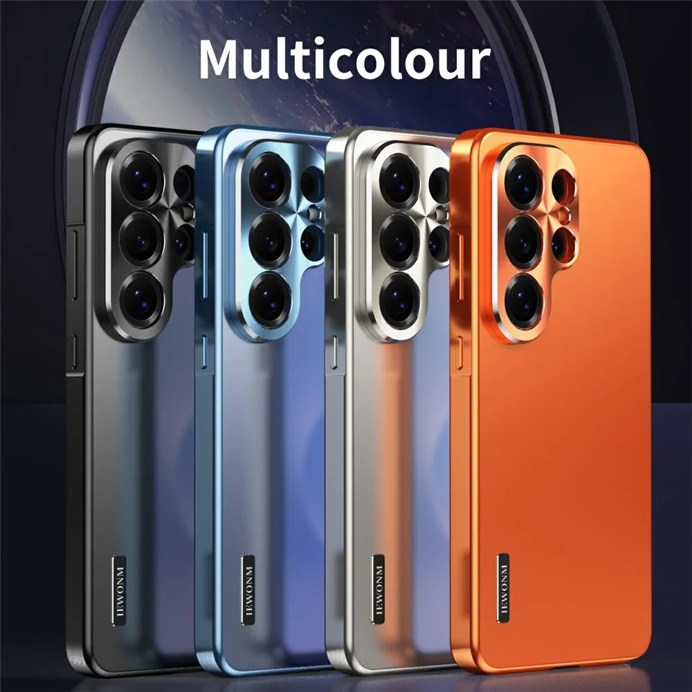 For Samsung Galaxy S26 Ultra Case Magnetic Alloy Frame Matte PC Back Phone Cover - Black - 6