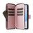 For Samsung Galaxy A57 5G Case 9 Card Slots Zipper Pocket PU Leather Phone Cover with Wrist Strap - Rose Gold - 3