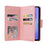 For Samsung Galaxy A57 5G Case Zipper Wallet Rivet Decor Leather Phone Cover with Wrist Strap - Rose Gold - 2
