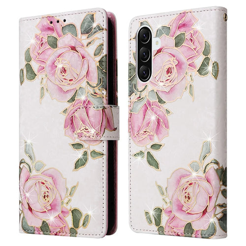 For Samsung Galaxy A57 5G Case RFID Blocking Flower Leather Phone Cover - Flower - 1