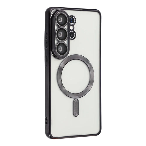 For Samsung Galaxy S26 Ultra Magnetic Case CD Veins Glass Lens Guard TPU Phone Back Cover - Black - 1