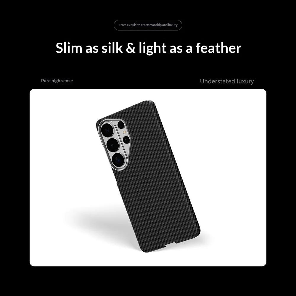 GKK For Samsung Galaxy S26 Ultra Magnetic Case 600D Fine Carbon Fiber Texture Hard PC Phone Back Cover - Black - 4