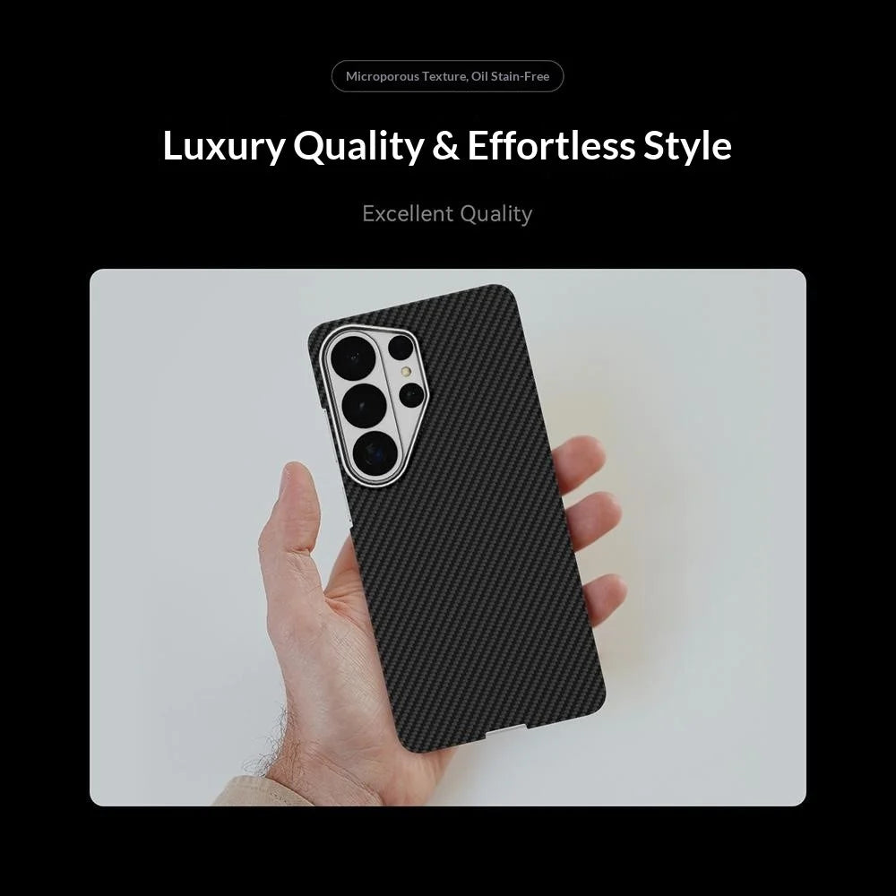 GKK For Samsung Galaxy S26 Ultra Magnetic Case 600D Fine Carbon Fiber Texture Hard PC Phone Back Cover - Black - 6