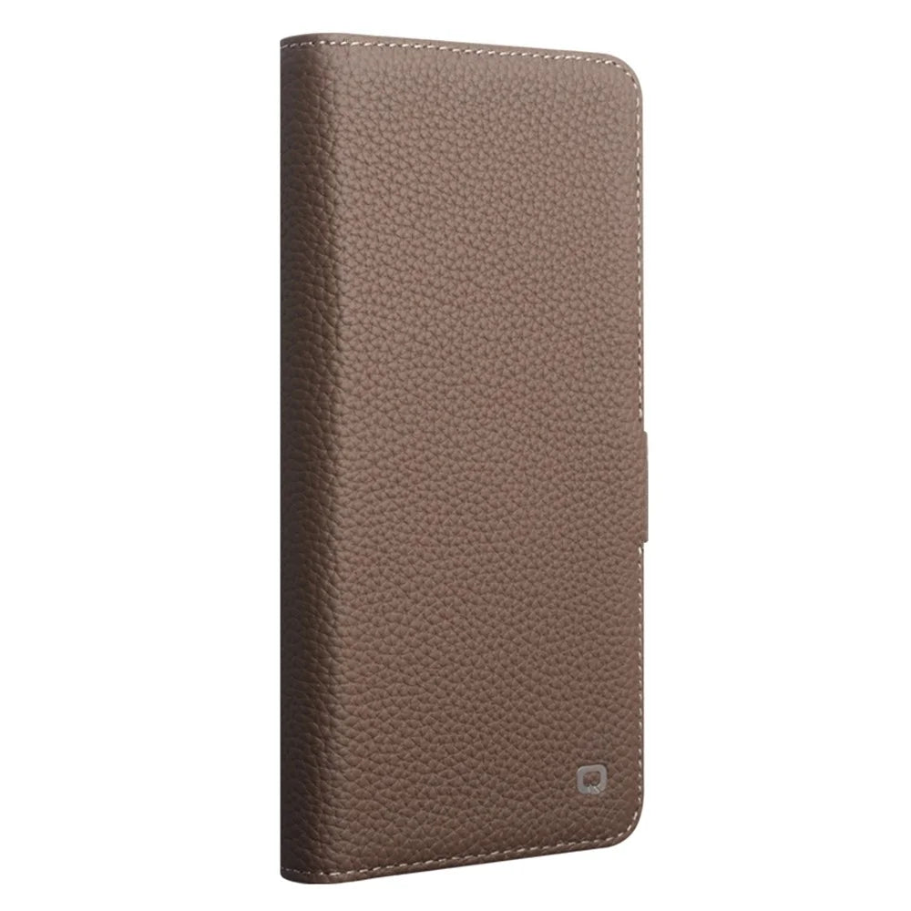 QIALINO For Samsung Galaxy S26 Ultra Case Litchi Texture TPU Leather PC Stand Wallet Flip Phone Cover - Brown - 5