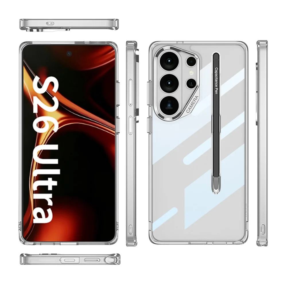 GKK For Samsung Galaxy S26 Ultra Case Crystal Clear TPU+PC Shockproof Phone Cover with Stylus - Transparent - 6