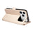 For iPhone 18 Pro Max / 17 Pro Max Leather Case Rhinestone Decor Rhombus Pattern Wallet Stand Flip Phone Cover with Straps - Apricot - 4
