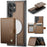 JEEHOOD For Samsung Galaxy S26 Ultra Magnetic Case  J09 RFID Blocking Card Holder Leather Back Phone Cover - Brown - 1
