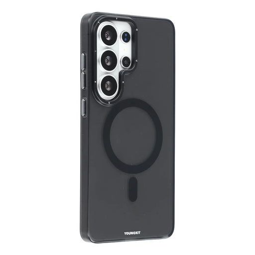 YOUNGKIT For Samsung Galaxy S26 Ultra Magnetic Case PET TPU Matte Phone Cover - Transparent Black - 1