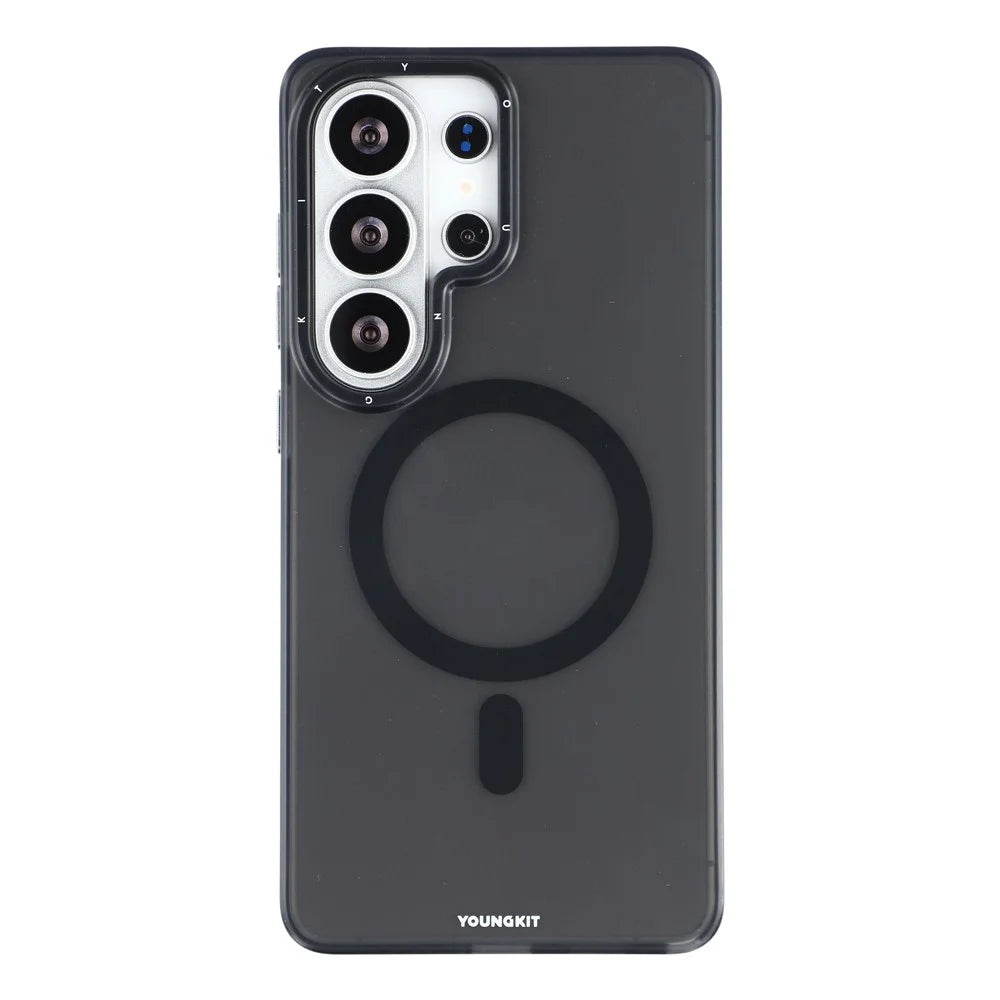 YOUNGKIT For Samsung Galaxy S26 Ultra Magnetic Case PET TPU Matte Phone Cover - Transparent Black - 2