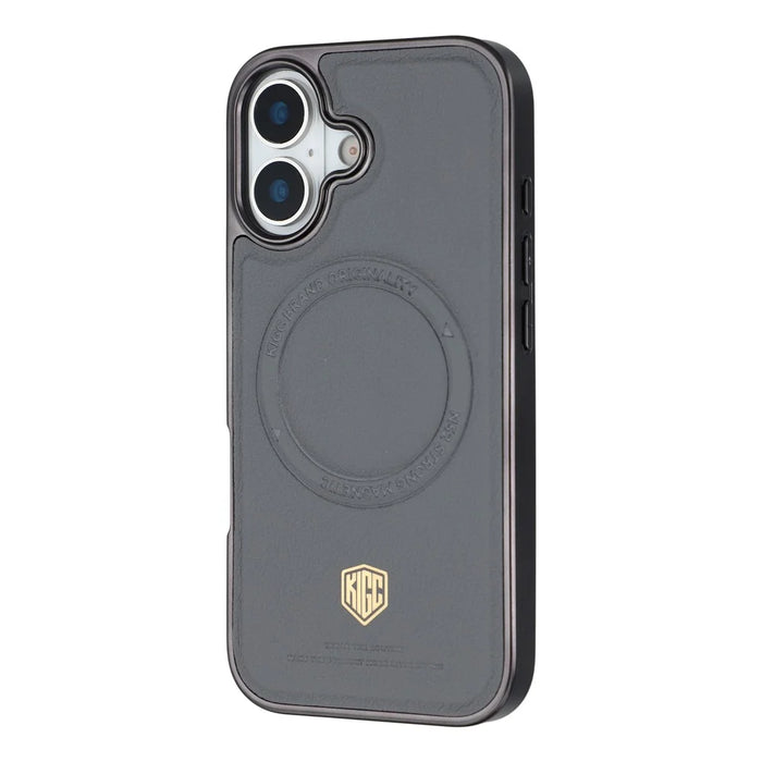 KIGC For iPhone 17 Case Compatible with MagSafe PC + TPU + PU Electroplating Phone Cover - Grey - 2