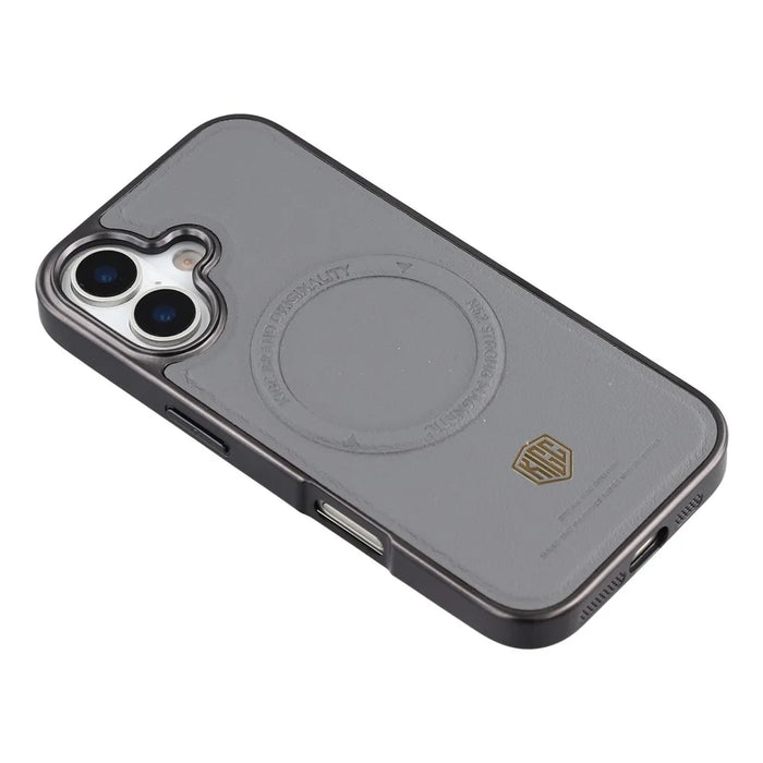 KIGC For iPhone 17 Case Compatible with MagSafe PC + TPU + PU Electroplating Phone Cover - Grey - 4