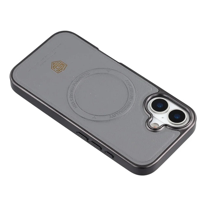 KIGC For iPhone 17 Case Compatible with MagSafe PC + TPU + PU Electroplating Phone Cover - Grey - 5