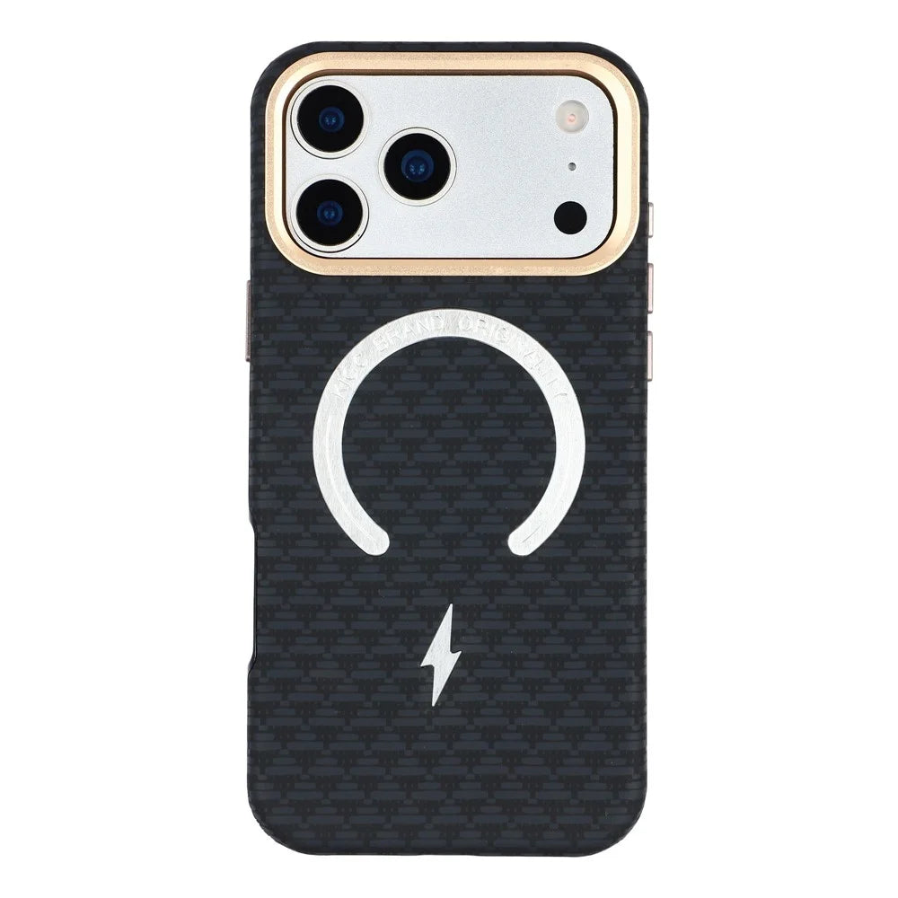 KIGC For iPhone 17 Pro Max Case Compatible with MagSafe Metal Lens Frame PC Slim Phone Cover - Black - 2