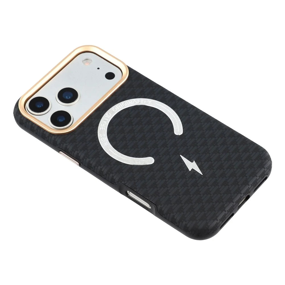 KIGC For iPhone 17 Pro Max Case Compatible with MagSafe Metal Lens Frame PC Slim Phone Cover - Black - 4