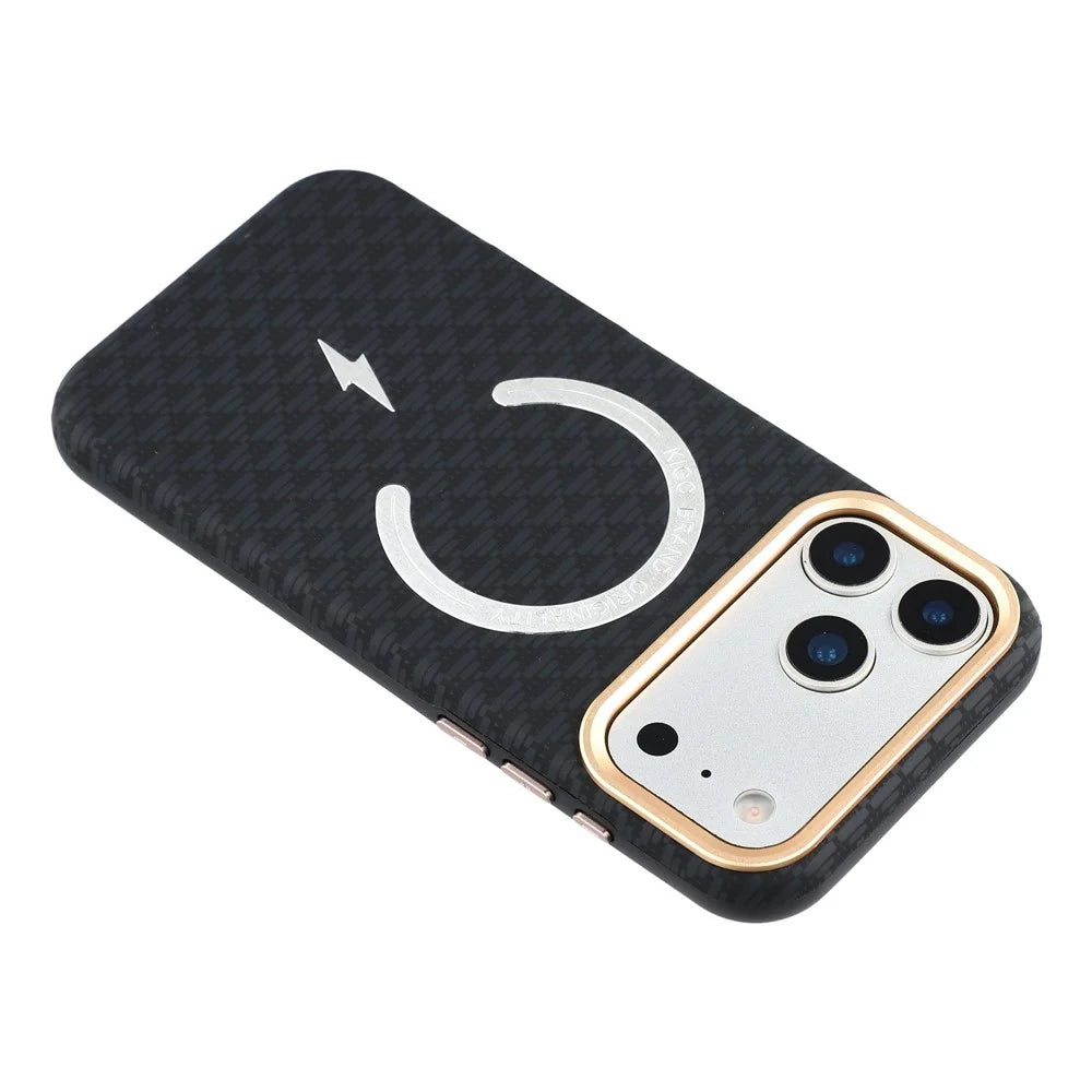 KIGC For iPhone 17 Pro Max Case Compatible with MagSafe Metal Lens Frame PC Slim Phone Cover - Black - 5