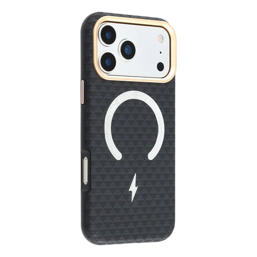 KIGC For iPhone 17 Pro Case Compatible with MagSafe Metal Lens Frame PC Slim Phone Cover - Black - 1