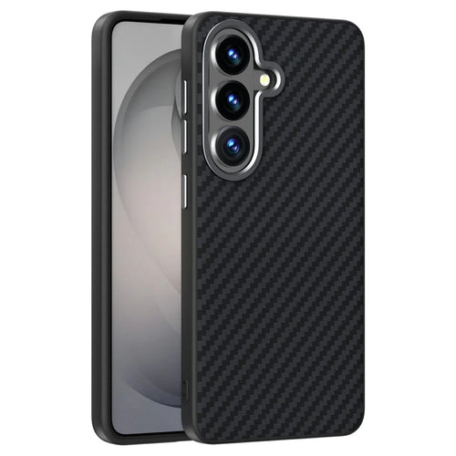 ABEEL For Samsung Galaxy S26 Magnetic Case Carbon Fiber Texture Phone Back Cover - Black - 1