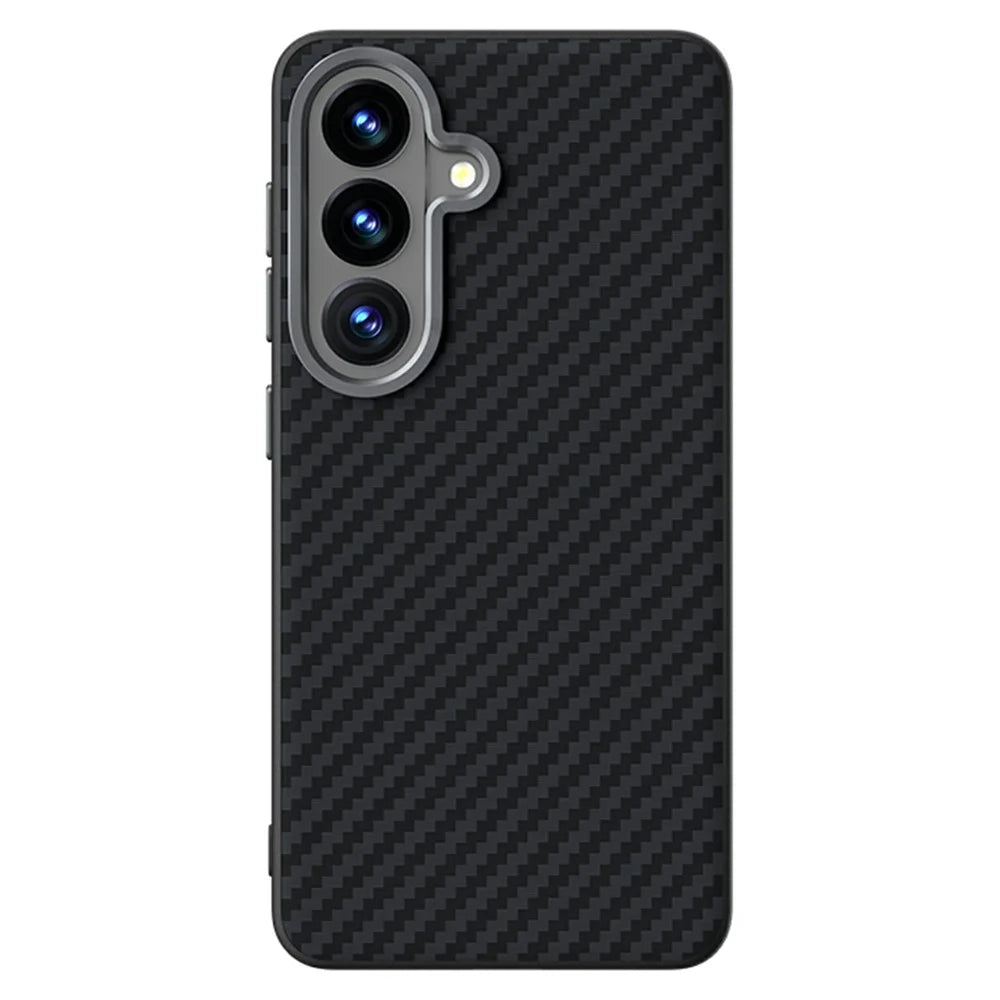 ABEEL For Samsung Galaxy S26 Magnetic Case Carbon Fiber Texture Phone Back Cover - Black - 2