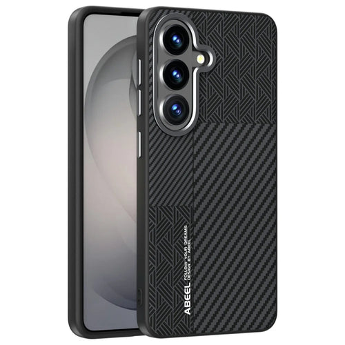ABEEL For Samsung Galaxy S26 Magnetic Case PC + TPU + Aluminum Alloy + PU Leather Slim Phone Back Cover - Texture 3 - 1
