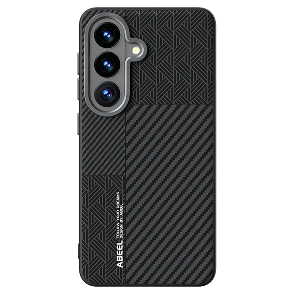 ABEEL For Samsung Galaxy S26 Magnetic Case PC + TPU + Aluminum Alloy + PU Leather Slim Phone Back Cover - Texture 3 - 2