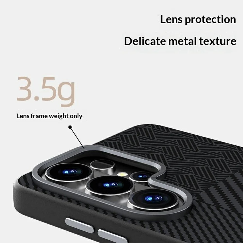 ABEEL For Samsung Galaxy S26 Magnetic Case PC + TPU + Aluminum Alloy + PU Leather Slim Phone Back Cover - Texture 3 - 6