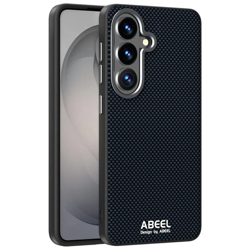 ABEEL For Samsung Galaxy S26 Magnetic Case Printed PC TPU Aluminum Alloy Leather Phone Cover - Black - 1