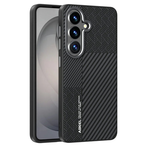ABEEL For Samsung Galaxy S26+ Magnetic Case PC + TPU + Aluminum Alloy + PU Leather Slim Phone Back Cover - Texture 3 - 1