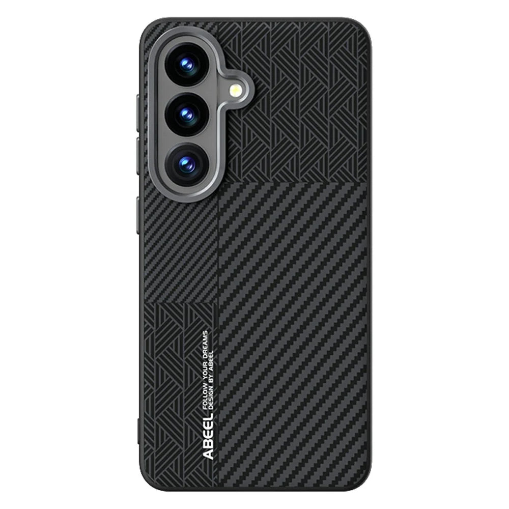 ABEEL For Samsung Galaxy S26+ Magnetic Case PC + TPU + Aluminum Alloy + PU Leather Slim Phone Back Cover - Texture 3 - 2