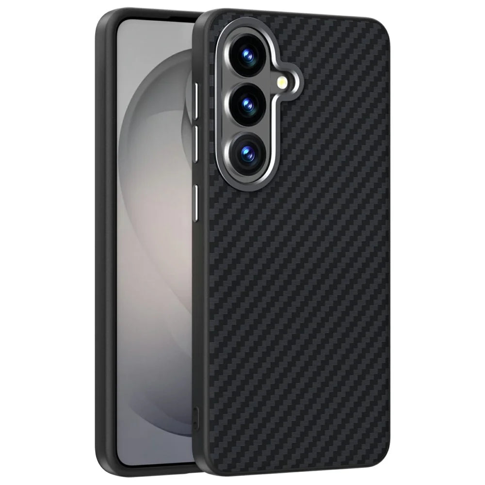 ABEEL For Samsung Galaxy S26+ Magnetic Case Carbon Fiber Texture Phone Back Cover - Black - 1
